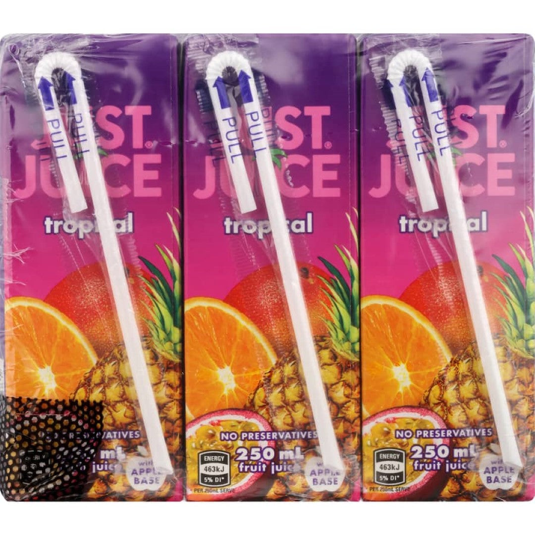 Tropical fruit juice in a 250ml bottle, offering refreshing hydration with natural sweetness and no artificial colors.