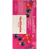 Healtheries Fruit Tea Superfruits features a blend of blackcurrant, cranberry, acai, and goji berries for a refreshing, antioxidant-rich drink.