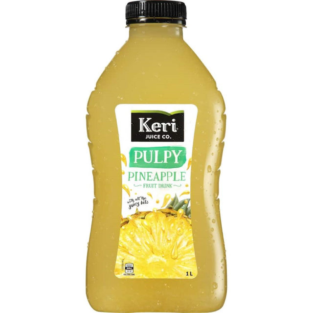 Keri Pulpy Fruit Drink Pineapple, a refreshing beverage with real pineapple pulp for a taste of tropical paradise.