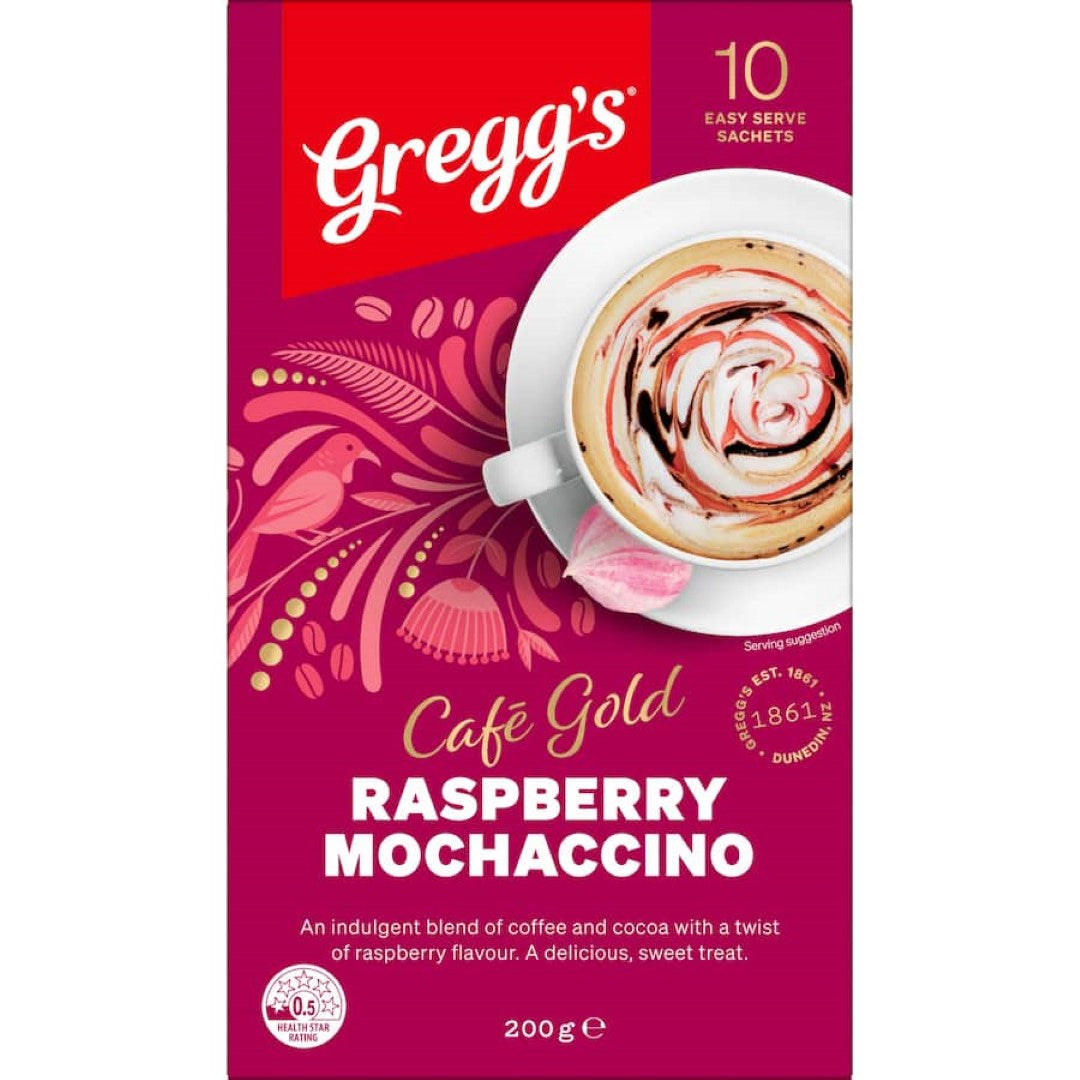 Greggs Cafe Gold Coffee Mix Raspberry Mochaccino 200g