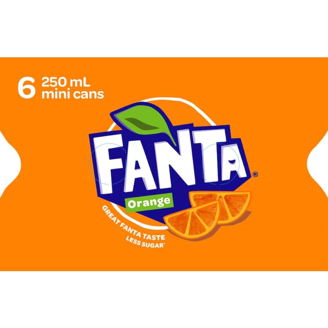 Bright orange Fanta Soft Drink in a can, showcasing its bubbly and fruity flavor for refreshing enjoyment anytime.