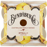 Bundaberg Soft Drink Lemonade 375ml bottle, featuring real lemon ingredients for a refreshing, fizzy taste.