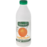 A bottle of Smartfox NZ Homegrown 100% Pure Orange Fruit Juice, showcasing vibrant orange color and fresh ingredients.