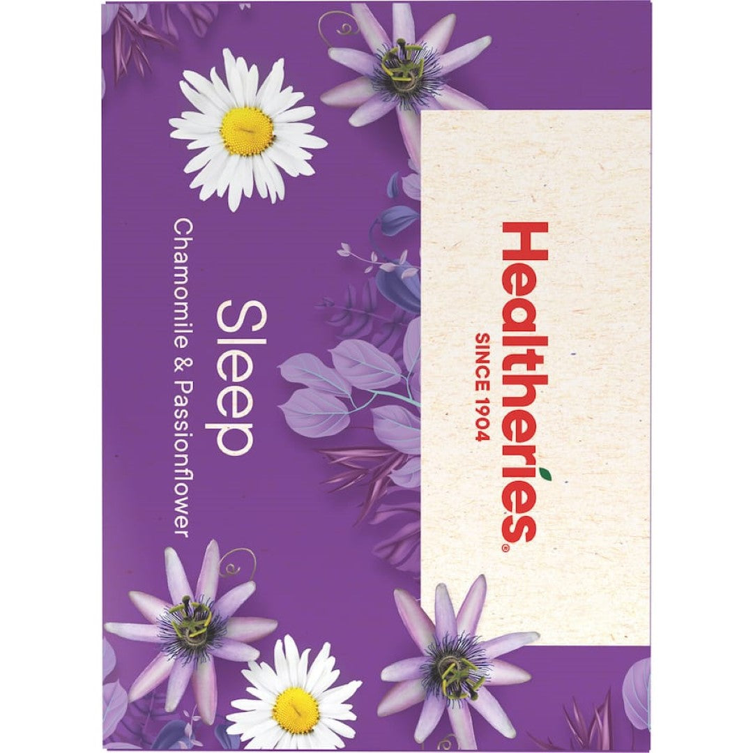 Chamomile and Valerian root herbal tea blend for promoting relaxation and restful sleep, caffeine-free for bedtime rituals.