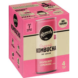 Remedy Organic Kombucha Raspberry Lemonade, a fizzy drink infused with probiotics and antioxidants for refreshing wellness.