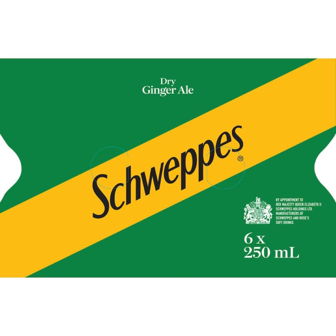 Schweppes Dry Ginger Ale bottle, showcasing zesty flavor for cocktails and gatherings, perfect for any mixology lover.