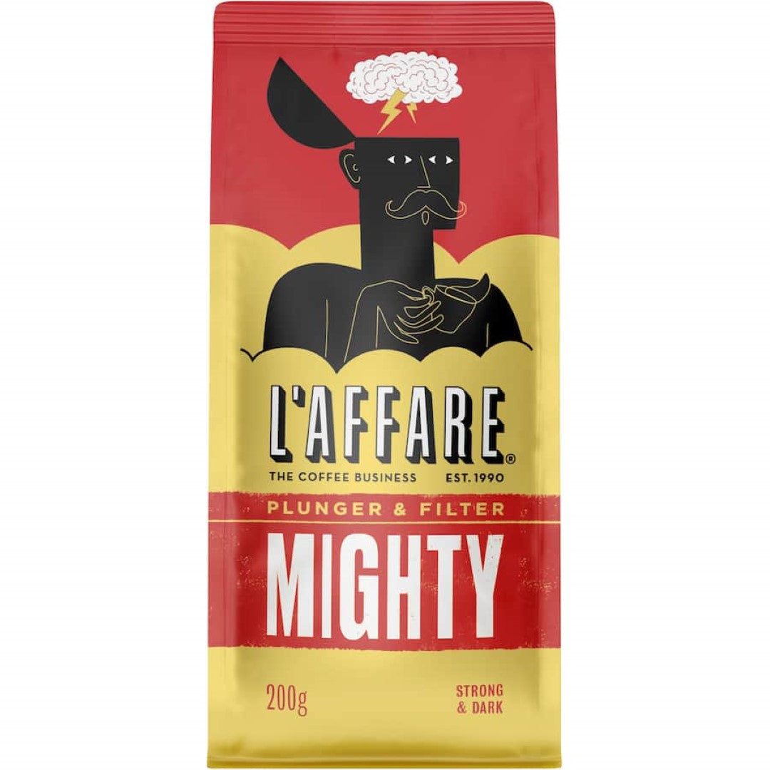 L'affare Mighty Plunger & Filter Grind for rich, smooth coffee with reduced sediment; designed for home and office brewing.