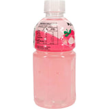 Mogu Mogu Lychee Juice with Nata De Coco: refreshing lychee drink with chewy coconut jelly for a tropical delight.