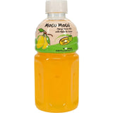 Refreshing mango juice with chewy nata de coco, perfect for a tropical thirst-quenching experience.