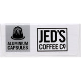 Jed's Coffee Capsules #4: Strong, dark espresso pods for Nespresso machines; eco-friendly and designed for intense flavor.