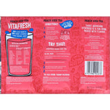 Vitafresh Peach Ice Tea drink mix in a 150g pack, featuring 40% less sugar, 30% more vitamin C, and no artificial colors.