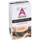 Avalanche 99% Sugar Free Coffee Mix Mochaccino 160g in a pouch, offering rich mocha flavor and guilt-free indulgence.