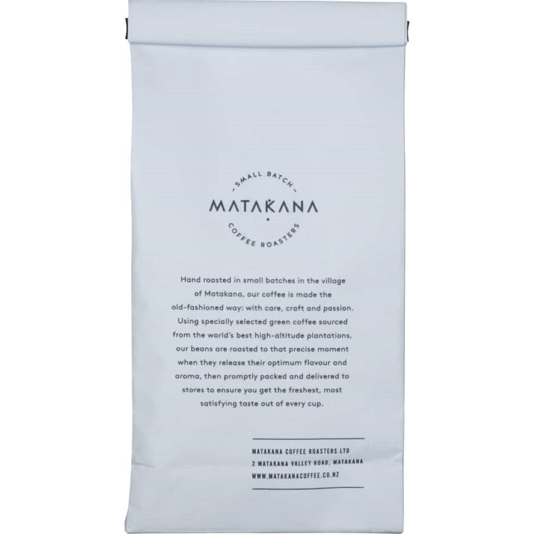 Matakana Coffee Roasters Espresso Village Market Blend coffee beans offer rich flavors for espresso lovers and casual drinkers.