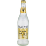 Fever Tree Premium Tonic Water bottle showcasing crisp bubbles and quality ingredients for perfect cocktails.