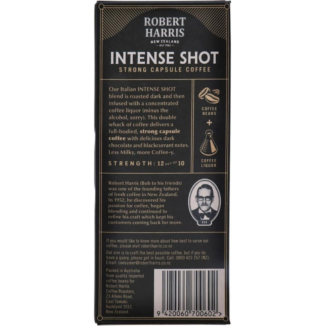 Rich Roberto Harris Intense Shot Coffee Pods Italian deliver bold espresso flavor with premium Arabica and Robusta beans.