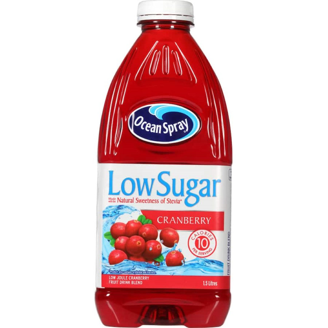 Ocean Spray Low Sugar Cranberry Drink: refreshing, low-calorie beverage with real cranberry flavor and no artificial additives.