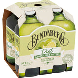 Bottle of Bundaberg Lemon, Lime & Bitters Diet, a refreshing low-sugar beverage brewed with real lemons and herbs.