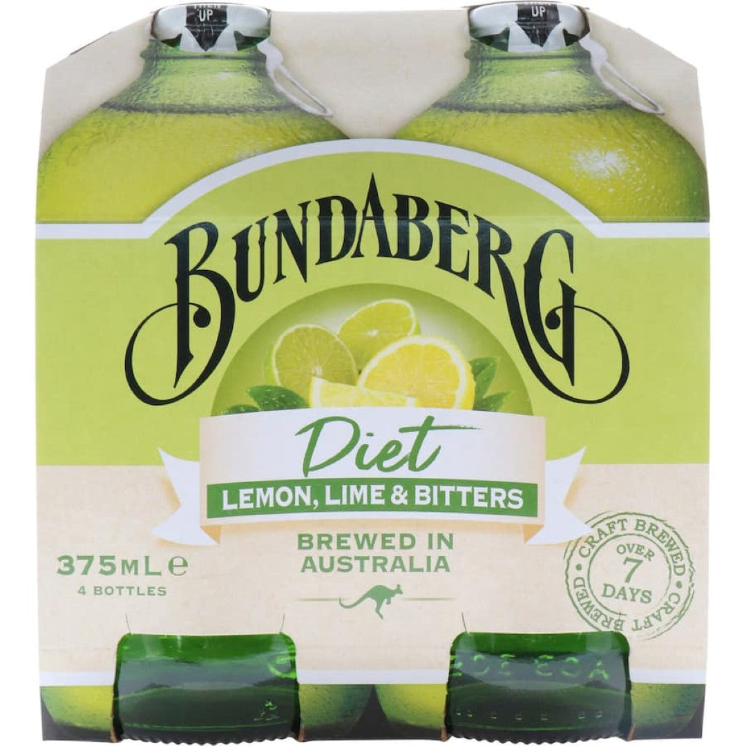 Refreshing Bundaberg Lemon, Lime & Bitters Diet in a bottle, featuring real ingredients for a guilt-free, flavorful drink.