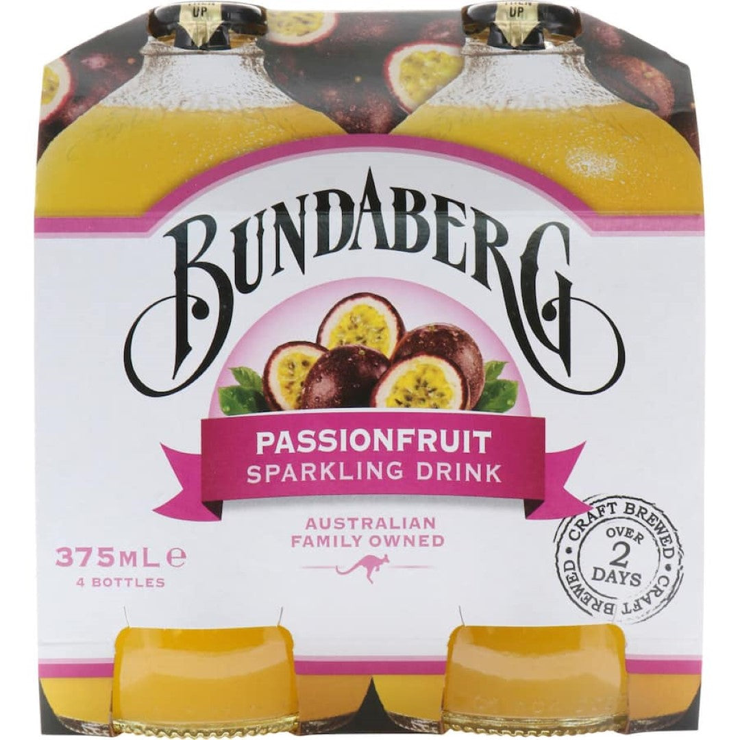 Sparkling Passionfruit soft drink from Bundaberg, crafted with real fruit for an authentic and refreshing flavor experience.