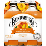 Sparkling peach soda with real fruit, offering a refreshing taste of summer in every bubbly sip.