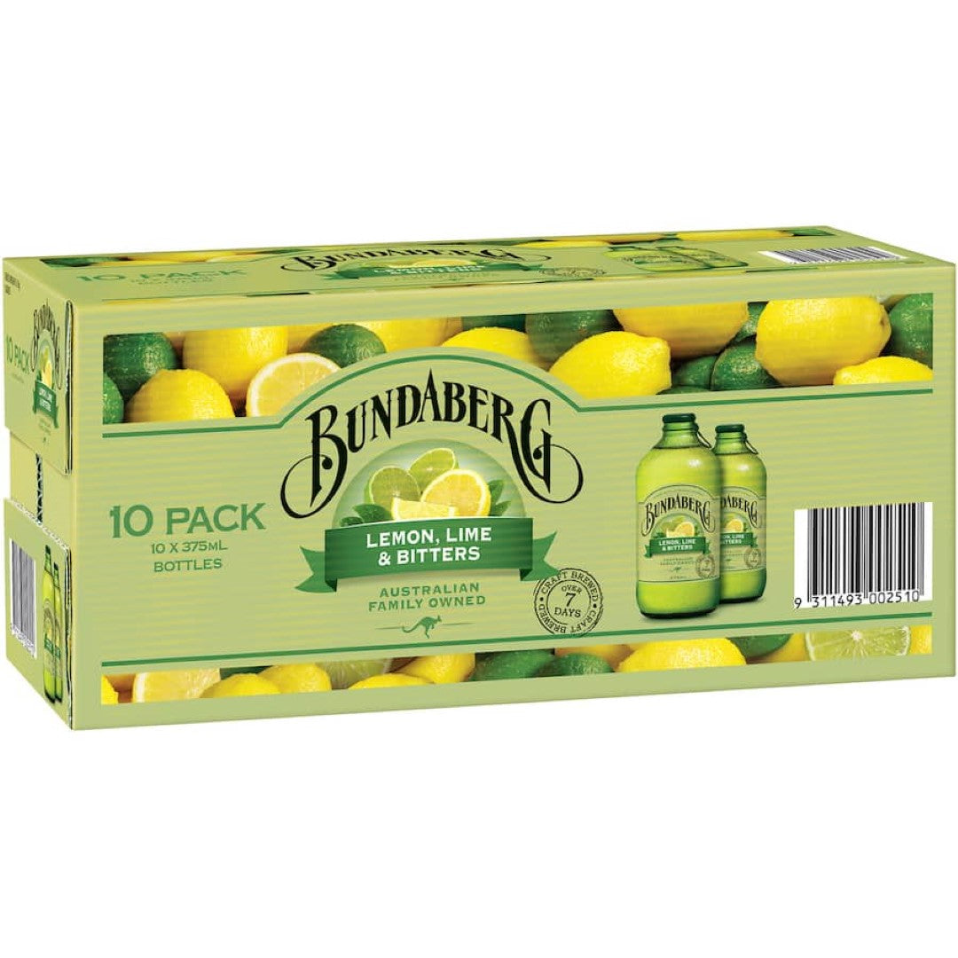 Bundaberg Lemon, Lime & Bitters  375ml bottles 10pack