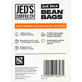 Unique Jed's Coffee Bean Bags #5 Extra Strong – 10 single-serve bags of bold 100% NZ roasted coffee, eco-friendly and easy to brew.