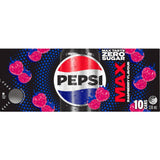 Pepsi Max Raspberry Soft Drink, a sugar-free beverage with refreshing raspberry flavor and zero calories, perfect for any occasion.