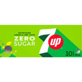 7UP Soft Drink Zero Sugar in a sleek can, featuring citrus flavors and no added sugar for a refreshing, guilt-free experience.