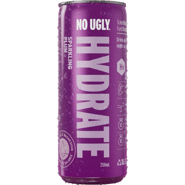 Sparkling Plum drink in a can, offering hydration with real fruit juice and essential vitamins for a refreshing alternative.