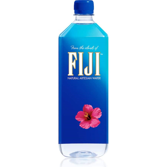 Fiji Water Natural Artesian 1L bottle, showcasing its pristine taste and mineral-rich composition from Fiji's volcanic sources.