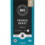 Rich Robert Harris French Espresso coffee pods featuring dark-roasted blends, notes of dark cherry and raisin for bold flavor.