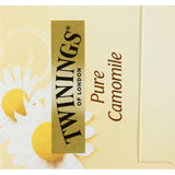 Twinings Infusions Herbal Tea Chamomile in a soothing package, featuring chamomile flowers for relaxation and tranquility.