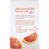 A vibrant box of Red Seal Fruit Tea Blood Orange, featuring zesty flavors, 99.9% sugar-free, and biodegradable teabags.