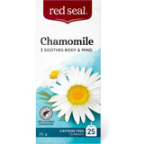 A soothing cup of Red Seal Herbal Tea Chamomile, crafted from premium chamomile flowers for ultimate relaxation.