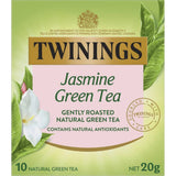 Twinings Green Tea Jasmine bags offer a fragrant blend of green tea and jasmine for a refreshing, antioxidant-rich experience.