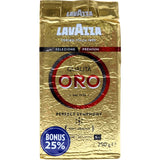 Lavazza Qualita Plunger Grind Ground Oro coffee, rich aroma, smooth texture, perfect for any brewing method.