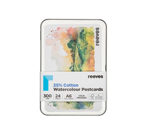 Reeves Watercolour Postcard Sets - Tin Set - White