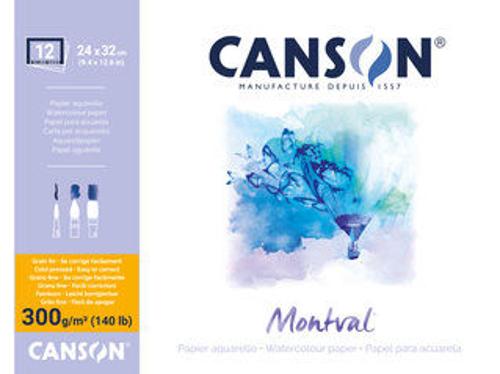 Canson Montval Watercolour Blocks - 300gsm 24x32cm 12sht Cold Pressed