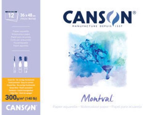Canson Montval Watercolour Pads - 300gsm 36x48cm 12sht Cold Pressed