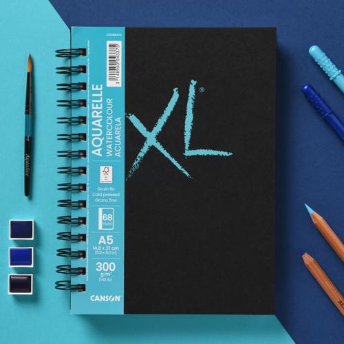 Canson XL Watercolour (Aquarelle) Books - A4 300gsm 68sht Spiral
