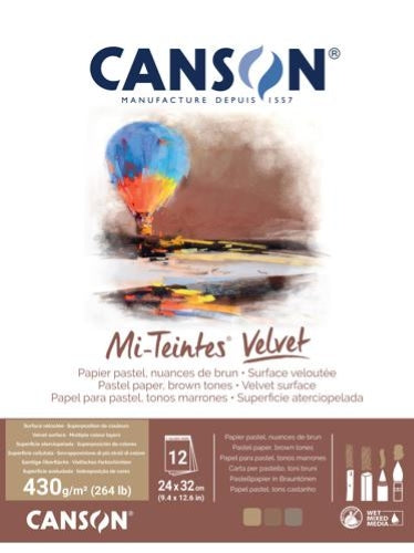 Canson Mi-Teintes Velvet Pads - Cream White 24 X 32cm