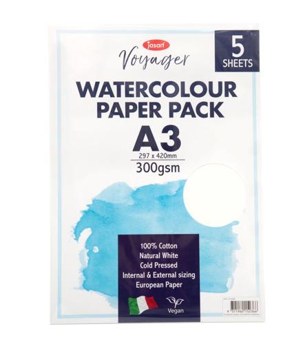 Jasart Voyager Watercolour Paper Packs - A3 Pack Of 5