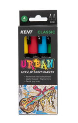 Kent Urban Acrylic Paint Marker Sets Fine - Mono Pack 4