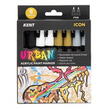 Kent Urban Acrylic Paint Marker Sets Fine - Icon Pack 8