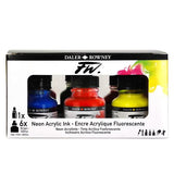 Daler Rowney FW Acrylic Ink Sets - Neon 6 X 29.5ml