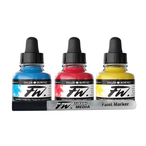 Daler Rowney FW Acrylic Ink Sets - Neon 6 X 29.5ml