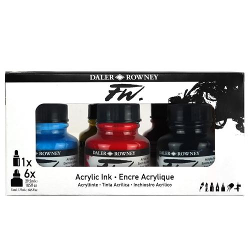 Daler Rowney FW Acrylic Ink Sets - Neon 6 X 29.5ml