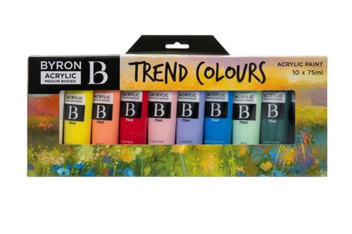 Byron Acrylic 75ml Sets Of 10 - Trend Colours Set 10