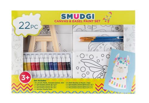 Smudgi Kids Canvas & Easel Set - Set 22 Piece