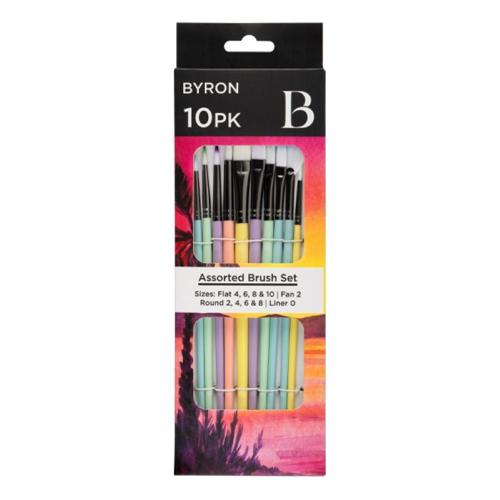 Byron Pastel Paint Brush Sets - Set 10 Piece